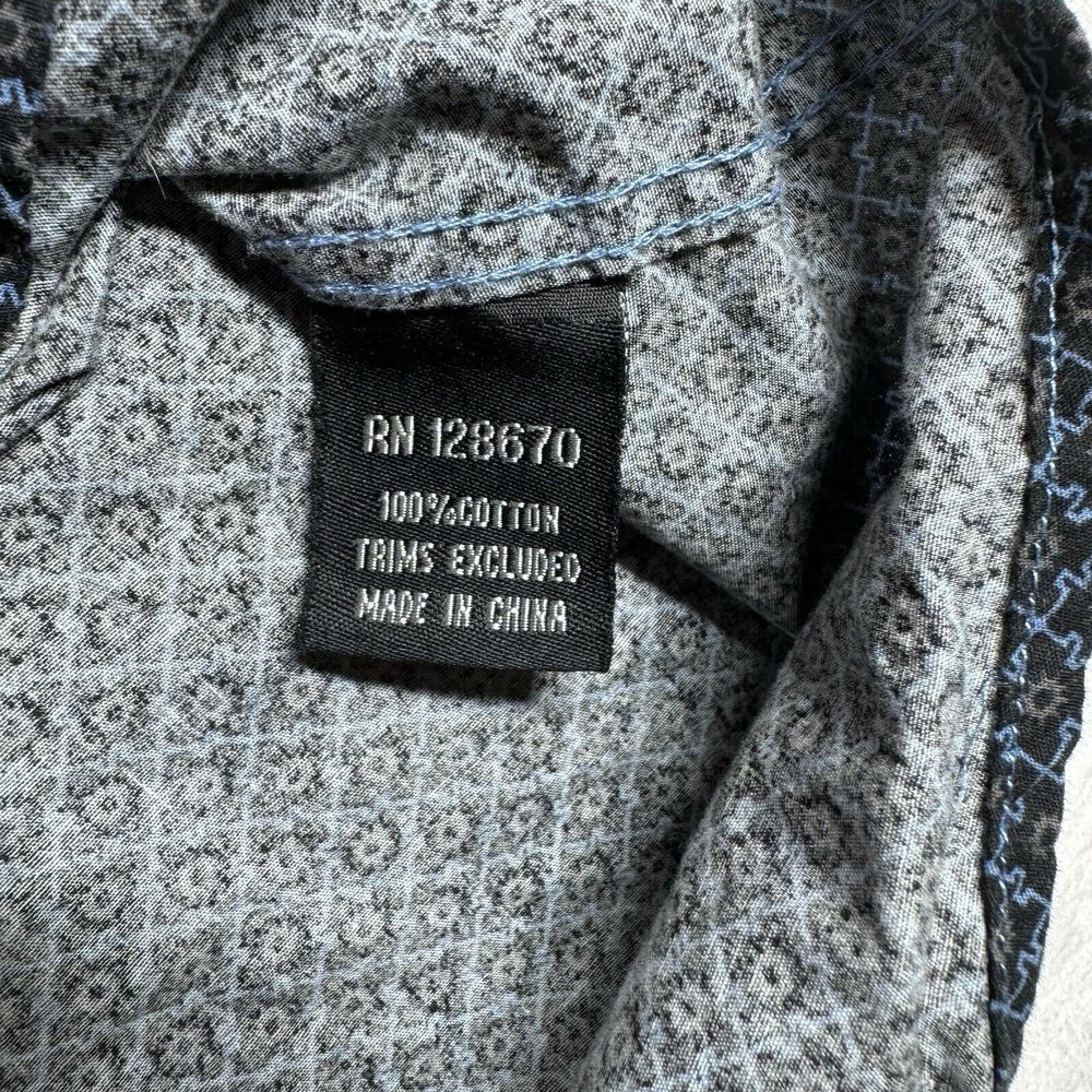 Cowboy Hardware Shirt Mens 2XL Graphic Blue Geometric Long‎ Sleeve Western - Picture 7 of 14